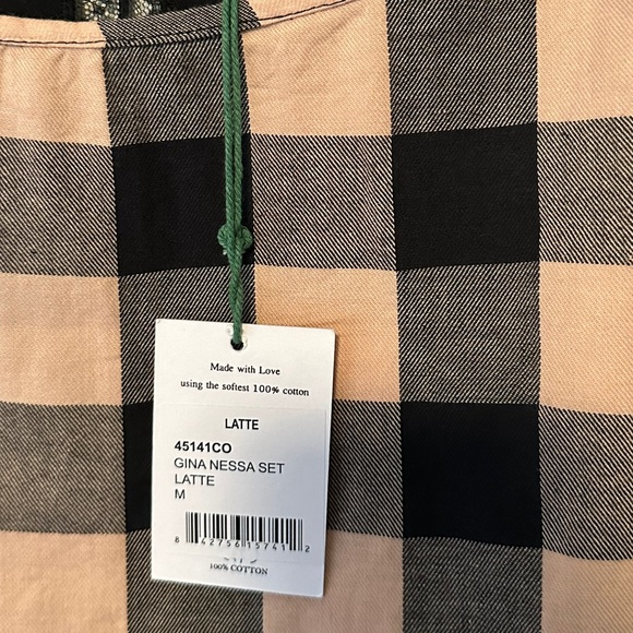 Morgan Lane Black and Tan Checkered Pajama Set - Picture 2 of 4